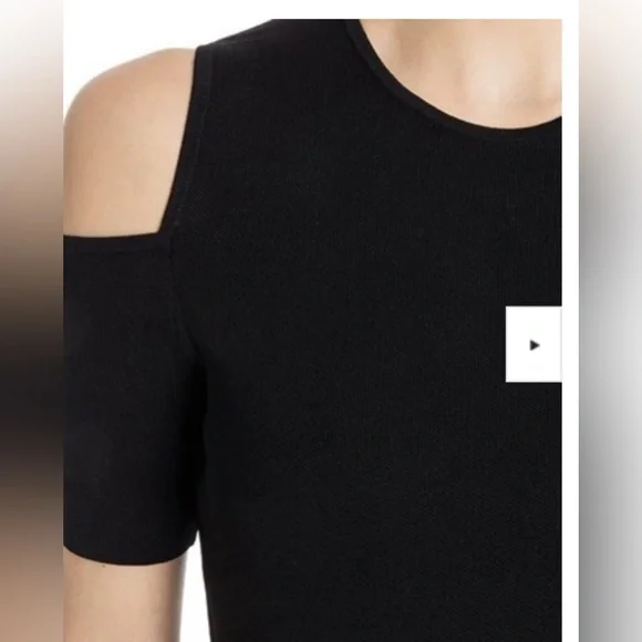 NWT $175 Michael Kors Black Off-Shoulder Dress Midi Bodycon Dress Size XXS - Picture 5 of 6